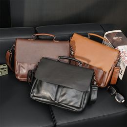 Luxury New Men Shoulder Briefcase Black Leather Designer Handbag Business Women Laptop Bag Messenger Bag
