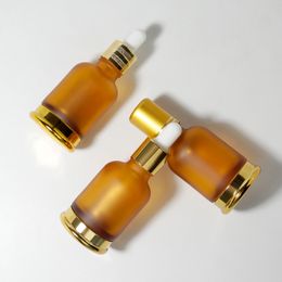 -30 ml-Braunglasflasche Glastropfflasche Matt Augentropfpipette für Ätherische Öle Chemie Chemikalien Labortropfenflasche