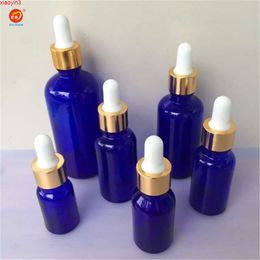 Dropper Bottles 10ml 15ml 20ml 30ml 50ml 100ml Glass with Pipette Empty Blue Perfumes Liquid Jars 24pcshigh qualtity