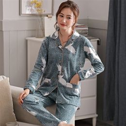 Brand Women Pajamas Sets Animal Print Large Size Lady Sleepwear Women's Pijamas Suit Home Clothes Pyjama Femme M L XL XXL XXXL Y200708