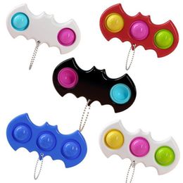 fun stress reliever UK - Stress Reliever Fidget Bubble Toy Simple Key Ring Sensory Squeeze Toys Keychain Finger Fun Game Boarda01a07 a15