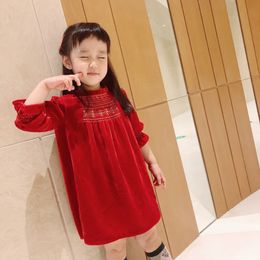 baby girl red velvet christmas dresses