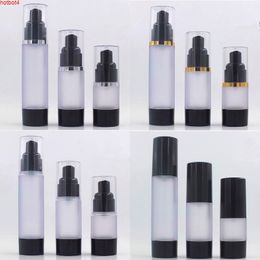 100pcs 15ml 30ml 50ml frosted airless pump bottle or lotion essence with black lid/pump/bottom F1698good qualtity
