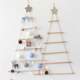 Nordic Style DIY Wooden Christmas Tree Artificial Fake Kids Gifts Ornaments Wall Hanging Decoration for Home New Year 201203