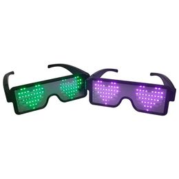 8 Modes LED Light Up Glowing Decoration Luminous Glow DJ Electric Syllables Party Eye Glasses Y201006
