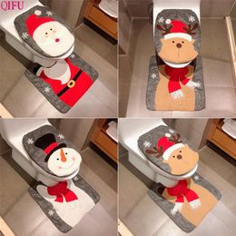 QIFU Christmas Toilet Seat Cover Santa Claus Christmas Ornaments Christmas Decorations For Home Natal Happy New Year Gifts 201028