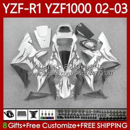 OEM Bodywork For YAMAHA YZF R1 1000CC YZF-1000 YZF-R1 2000-2003 Body 90No.139 YZF R 1 1000 CC YZF1000 2002 2003 2000 2001 YZFR1 02 03 00 01 Motorcycle Fairing Grey Flames