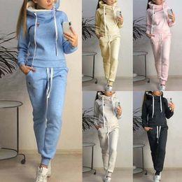 Tracksuit Female Hoodie Plus Velvet Pants Sweatershirt Warm Outfits Running Suit conjunto sudadera mujer 2 piece set women 201119