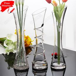 home decor transparent glass hydroponic vase modern fashion dining table office table small vase LJ201209