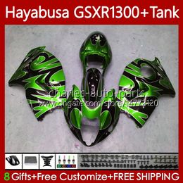 Bodywork For SUZUKI Green flames Hayabusa GSXR-1300 GSXR 1300 CC GSX-R1300 1996 2007 Bodys 74No.288 GSXR1300 1300CC 96 97 98 99 00 01 GSX R1300 02 03 04 05 06 07 Fairing
