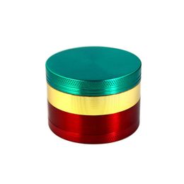 55 mm Zinc Alloy material Smoking Grinder 4 Layers High Quality Thicken Cigarette tobacco Crushes 3 Colour Smoke accessories Gift