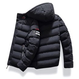Drop Shipping New Fashion Men Winter Parkas Coat Hooded Warm Mens thick Jacket Casual Slim Fit Student Male Overcoat Streetwear 201126