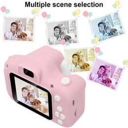 Children Mini Camera Pink Kids Digital HD Camera 2" Color Display Children Birthday Gift+ SD Card Game Study Camera LJ201105