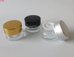 500 x 5g high quality glass cream jar with aluminum lids small cosmetic packaging Mini Make Up Potgood qualtity