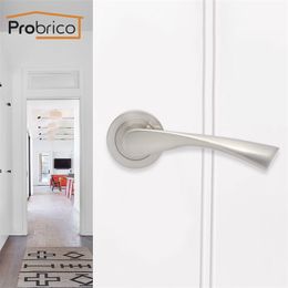 Probrico Zinc Alloy Passage Door Lock European Mortise lock twisted Arc Shape Passage Door Aluminium Handle For Living room Aisle Y200407