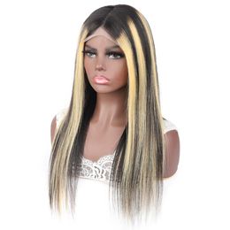 Remy new Pre Plucked Human Hair Wigs for Women Show 13x4 Transparent Lace Front Wig 13x1 T Part Straight 1B/613 Ombre Natural Blonde Colour