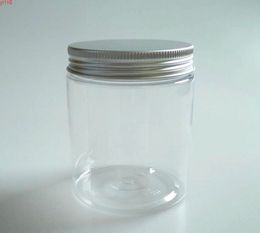 100pcs*250ML Transparent Plastic Jars , 250CC Cream Jar With Aluminium Cover Empty Cosmetic Containergoods