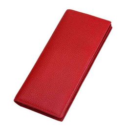 NXY Wallets Fashion Genuine Leather Women RFID Blocking Long Slim Bifold Lady Card Holder Purse 220128