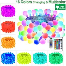 16 Colour Changing Ball Stirng Light 10M 60leds Usb Remote Globe Fairy Garland Christmas Wedding Outdoor Street Festival Decor 201203