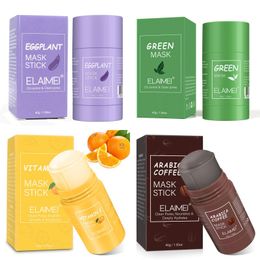 Face Cleansing Solid Mask Pores Purifying Clay Stick Facial Masks Oil Control Blackhead Remover Muds Beauty Skin Care