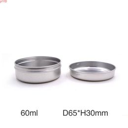 60ml High Grade Cream Jar Metal Aluminum Round Tin Cans Box Pots Portable Screw Thread Lid Fashion Makeup Tool 50pcs/lotgoods