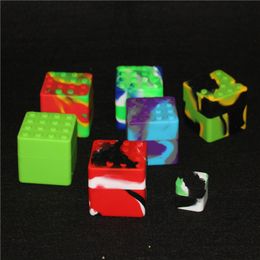 boxes Square silicon wax container 60ml silicone jars dab vaporizer oil rubber large food grade glass ash catcher