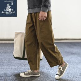 SauceZhan casual Wide Leg Dyapiag Vintage Cargo Men Mans pants Cotton Loose Zipper Fly LJ201007