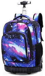 Wheeled Rolling Backpack for School, Wheeled Backpack, Waterproof Trolley School Bags for Girls Boys Girls Students Books Laptop Travel Trol