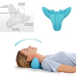 Neck Massager Relaxation Pillow Portable Gravity Acupressure Massage Pillow C-Rest Neck Cervical Shoulder Pain Relief Tool LJ200821