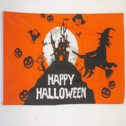 Halloween Orange Flags 3x5FT High Quality Banners For Decoration Gift Double Stitching Indoor Outdoor Polyester Advertising