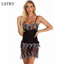 NXY Sexy Lingerie Woman Erotic Pajamas Lace Sex Clothes Dress Transparent Black Hot 1217