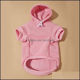 Dog Apparel Supplies Pet Home & Garden Or Cat Clothes Solid Color Sweater Coat Hoodie Drop Delivery 2021 Cvmgh