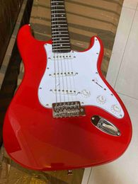 stratocaste-r custom body 6 string Rosewood fingerboard red Electric Guitar in stock