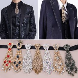 Crystal Neckties Fashion Personality Trendy General Korean Wine Party Wedding Ceremony Metal Short Luxury Tie Men Accessories free shipping