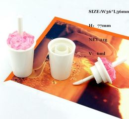 Pink lip gloss tube 6ml lip glaze tube empty tube cosmetic packaging material
