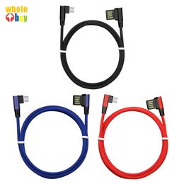90 degree 2 side Reversible Micro USB Cable For Samsung S6 S7 2A Fast Charging Data sync Microusb Cable For Android Mobilie Phone Cables