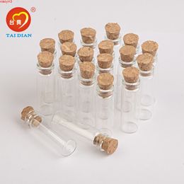 2ml Mini Glass Bottles Pendants With Cork or Rubber Stopper Small Bottle Decoration Crafts Vials Jars Gift DIY 100pcshigh qualtity