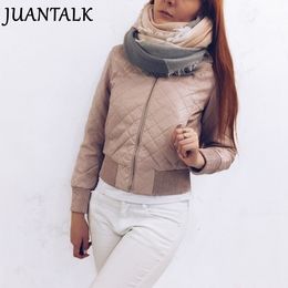 JUANTALK Fashion Autumn Winter Women Short O-neck Thick Zipper Warm Faux Leather Jacket Motorcycle Thicken PU Jackets Coat LJ201012