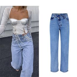 New High Waist Irregular Denim Female Flare Jeans For Women Bell Bottom Fat Mom Jeans Wide Leg Skinny Jeans Woman Autumn Winter 201223