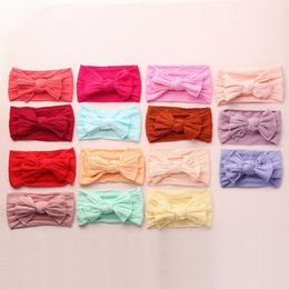 27colors One Size Fit Most Baby Girls Wide Bows Nylon Headbands,born Toddlers Girl's Cable Knit Turban Headwraps Head Wraps