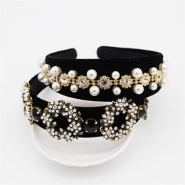 New Baroque full pearl circle geometry retro hair accessories prom nightclub catwalk headband jewelry 983 Y200409