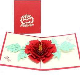 2022 new Peony Pop Up Cards Greeting Cards gift card for Congratulation, for Special Day, Birthday or Wedding Congratulation