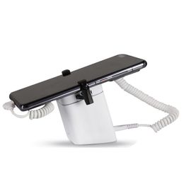 Mobile Phone Security Burglar Alarm White Display Stand Apple Android Cellphone Secure Anti-Theft Device System Holder With Clamp