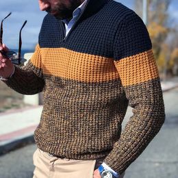 Fashion- Men Autumn Winter Warm Pullover Jumper Plus Size Long Sleeve Casual Loose V Neck Knitted Sweater Man Knitwear Tops