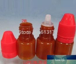 1500pcs EMS,DHL Free Shipping Wholesale 2ml Brown Dropper Bottles 2CC Plastic Liquid Eye Drops Bottle Mini Essential Oil Vials
