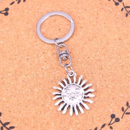 Fashion Keychain 34*29mm sun face sunburst Pendants DIY Jewellery Car Key Chain Ring Holder Souvenir For Gift