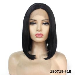 Schwarze volle gerade synthetische Lace-Front-BOB-Perücken, künstliche Echthaar-Perücke, Perücken, langes Haar, menschliches Haar