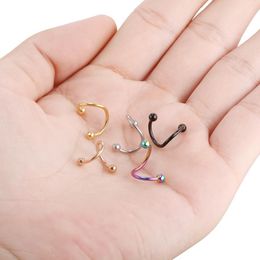 2pcs/lot Spiral Twisted Ear Helix Cartilage Steel Earrings Double Screw Balls 16g Labret Piercing Rings Nose Pircing Body Jewelr Q jllDtY