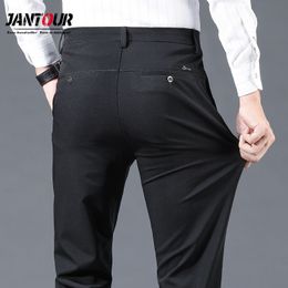 Jantour Fashions Brand Autumn Winter Pants Men Classic Mens Black Business Cotton Elasticity Casual Trousers Big Size 28-38 40 201116