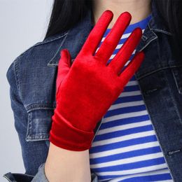 Velvet Gloves 70cm Extra Long Red Opera Female High Elastic Velvet Gold Velour Touchscreen Women Evening Gloves